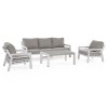 Maze Lounge Outdoor Fabric New York White 3 Seat Sofa Set