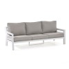 Maze Lounge Outdoor Fabric New York White 3 Seat Sofa Set