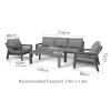 Maze Lounge Outdoor Fabric New York White 3 Seat Sofa Set