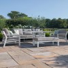 Maze Lounge Outdoor Fabric New York White 3 Seat Sofa Set with Rising Table