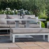 Maze Lounge Outdoor Fabric New York White 3 Seat Sofa Set with Rising Table