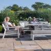 Maze Lounge Outdoor Fabric New York White 3 Seat Sofa Set with Rising Table