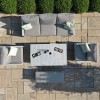 Maze Lounge Outdoor Fabric New York White 3 Seat Sofa Set with Rising Table