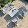 Maze Lounge Outdoor Fabric New York White 3 Seat Sofa Set with Rising Table