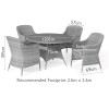 Maze Rattan Garden Furniture Santorini Grey 4 Seat Round Dining Set