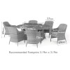 Maze Rattan Garden Furniture Santorini Grey 6 Seat Oval Fire Pit Dining Set