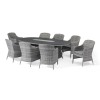 Maze Rattan Garden Furniture Santorini Grey 8 Seat Oval Fire Pit Dining Set