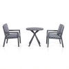 Maze Lounge Outdoor New York Aluminium Grey 3 Piece Bistro Set