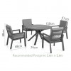 Maze Lounge Outdoor Fabric New York Grey 4 Seat Round Dining Set
