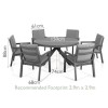 Maze Lounge Outdoor Fabric New York Grey 6 Seat Round Dining Set