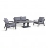 Maze Lounge Outdoor Fabric New York Grey 2 Seat Sofa Set with Rising Table