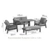 Maze Lounge Outdoor Fabric New York Grey 2 Seat Sofa Set with Rising Table