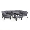 Maze Lounge Outdoor Fabric New York Grey U Shaped Sofa Set with Rising Table