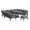 Maze Lounge Outdoor Fabric New York Grey U Shaped Sofa Set with Rising Table