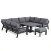 Maze Lounge Outdoor Fabric New York Grey U Shaped Sofa Set with Rising Table