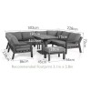 Maze Lounge Outdoor Fabric New York Grey U Shaped Sofa Set with Rising Table