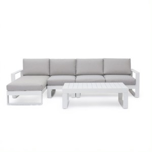 Maze Lounge Outdoor Amalfi Aluminium White Chaise Sofa Set Maze Lounge Outdoor Amalfi Aluminium White Chaise Sofa Set