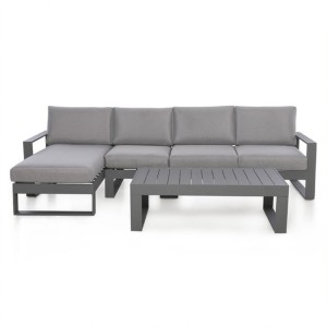 Maze Lounge Outdoor Amalfi Aluminium Grey Chaise Sofa Set Maze Lounge Outdoor Amalfi Aluminium Grey Chaise Sofa Set