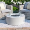 Maze Lounge Outdoor Furniture Pebble White 90cm Round Fire Pit Coffee Table