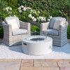 Maze Lounge Outdoor Furniture Pebble White 90cm Round Fire Pit Coffee Table