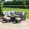 Maze Rattan Garden Furniture Deluxe Kingston Brown Corner Dining Set with Rising Table