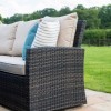 Maze Rattan Garden Furniture Deluxe Kingston Brown Corner Dining Set with Rising Table