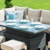 Maze Rattan Garden Furniture Deluxe Kingston Brown Corner Dining Set with Rising Table