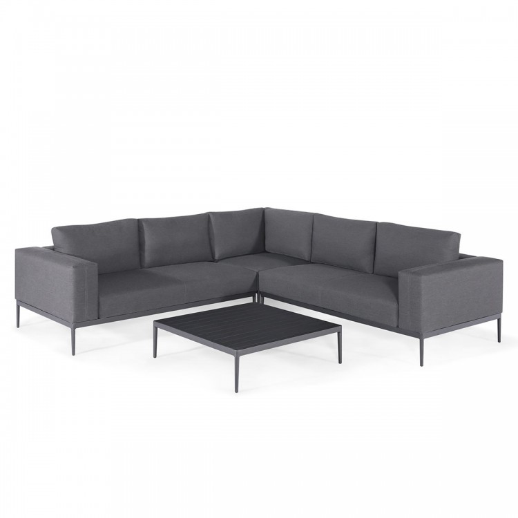Maze Lounge Outdoor Fabric Eve Flanelle Corner Sofa Group with Coffee Table