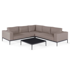 Maze Lounge Outdoor Fabric Eve Taupe Corner Sofa Group with Coffee Table Maze Lounge Outdoor Fabric Eve Taupe Corner Sofa Group with Coffee Table