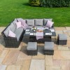 Maze Rattan Garden Furniture Deluxe Kingston Grey Corner Dining Set with Rising Table