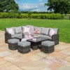 Maze Rattan Garden Furniture Deluxe Kingston Grey Corner Dining Set with Rising Table