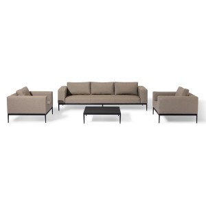 Maze Lounge Outdoor Fabric Eve Taupe 3 Seat Sofa Set with Coffee Table