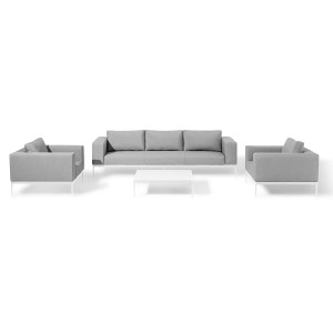 Maze Lounge Outdoor Fabric Eve Lead Chine 3 Seat Sofa Set with Coffee Table