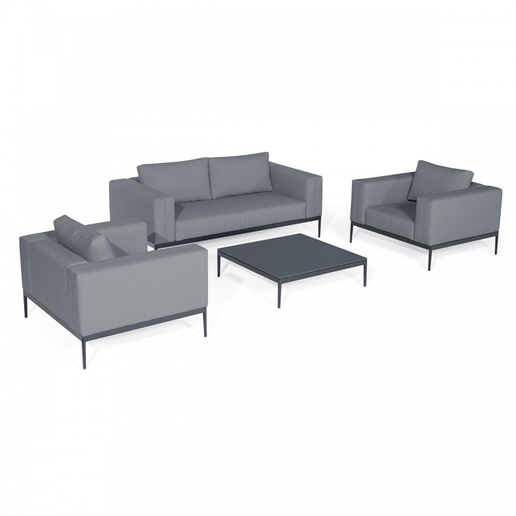 Maze Lounge Outdoor Fabric Eve Flanelle 2 Seat Sofa Set with Coffee Table