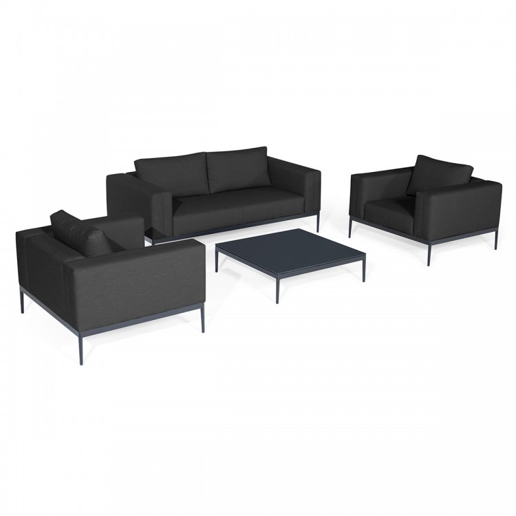 Maze Lounge Outdoor Fabric Eve Charcoal 2 Seat Sofa Set with Coffee Table