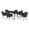 Maze Lounge Outdoor Fabric Marina Rope Weave Charcoal 6 Seat Oval Dining Set