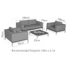 Maze Lounge Outdoor Fabric Eve Flanelle 2 Seat Sofa Set with Coffee Table