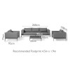 Maze Lounge Outdoor Fabric Eve Flanelle 3 Seat Sofa Set with Coffee Table