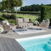 Maze Lounge Outdoor Marina Rope Weave Sandstone 2 Seat Sofa Set with Coffee Table