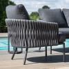 Maze Lounge Outdoor Marina Rope Weave Sandstone 2 Seat Sofa Set with Coffee Table