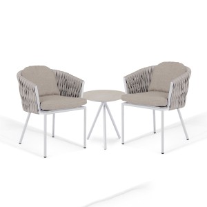 Maze Lounge Outdoor Fabric Marina Rope Weave Sandstone 3 Piece Bistro Set MAR-BS-2S-SST Maze Lounge Outdoor Marina Rope Weave Sandstone 3 Piece Bistro Set