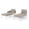 Maze Lounge Outdoor Fabric Marina Sandstone Rope Weave Double Sunlounger Set