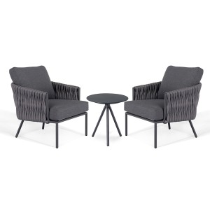 Maze Lounge Outdoor Fabric Marina Charcoal Rope Weave Lounge Set MAR-3PC-2S-CH Maze Lounge Outdoor Marina Rope Weave Charcoal 3 Piece Lounge Set