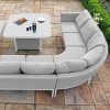 Maze Lounge Outdoor Fabric Pulse Lead Chine Deluxe Square Corner Dining Set with Rising Table