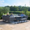 Maze Lounge Outdoor Fabric Pulse FlanelleÂ U Shape Corner Dining Set with Fire Pit Table