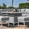 Maze Lounge Outdoor Fabric Pulse Lead Chine Deluxe Square Corner Dining Set with Rising Table