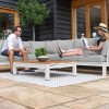 Maze Lounge Outdoor Fabric Oslo White Corner Group Sofa Set with Rectangular Coffee Table
