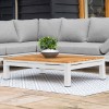 Maze Lounge Outdoor Fabric Oslo White Corner Group Sofa Set with Rectangular Coffee Table