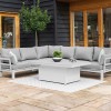 Maze Lounge Outdoor Oslo Aluminium White Corner Group with Rising Table