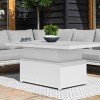 Maze Lounge Outdoor Oslo Aluminium White Corner Group with Rising Table